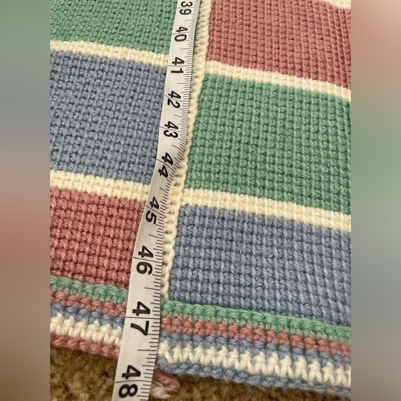 Handmade Crochet Blanket Throw Pastel Colors Granny Square Afghan‎ Size: 45x47" - Picture 2 of 5